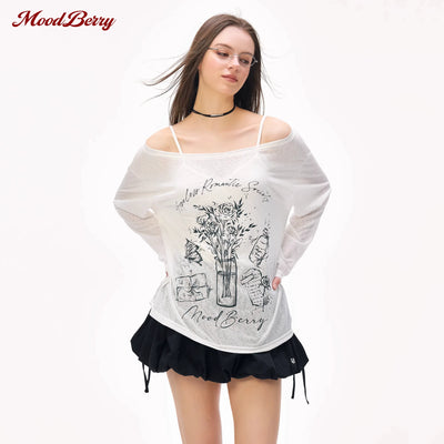 Retro American Style Summer T-Shirt: Light, Thin, Loose Fit, Sun Protection Thumbnail 3