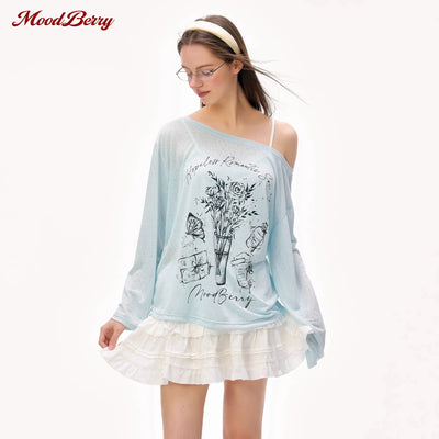 Retro American Style Summer T-Shirt: Light, Thin, Loose Fit, Sun Protection Thumbnail 4