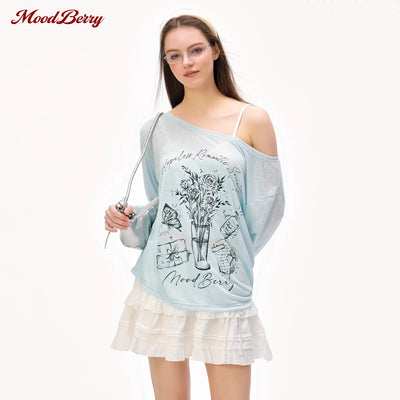 Retro American Style Summer T-Shirt: Light, Thin, Loose Fit, Sun Protection Thumbnail 5