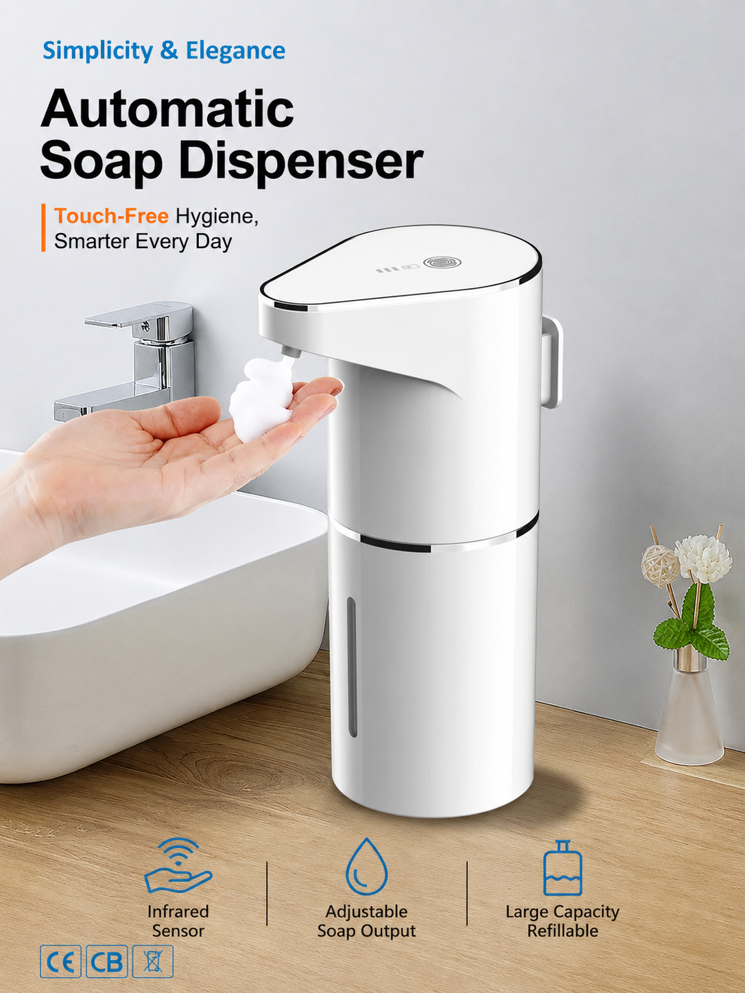Automatic Foaming Soap Dispenser with Motion Sensor