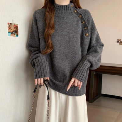 High-Neck Knit Sweater – Soft Demi-Season Essential Thumbnail 3