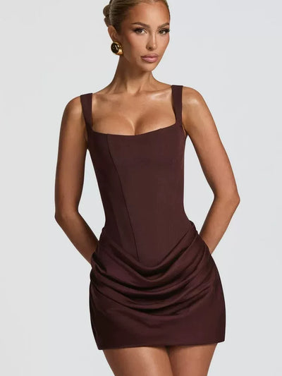 Babyboo Fishbone Corset Slim Fit Spaghetti Strap Bodycon Dress