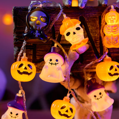 LED Halloween String Lights Spooky Ghost Pumpkin Party Decor Thumbnail 6