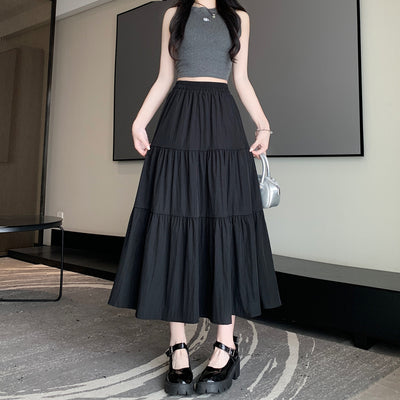 High Waist A Line Midi Skirt Comfortable Mid Length Casual Fashion Style Thumbnail 2