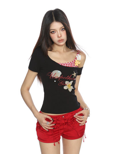 Summer Beach Short Sleeve T-Shirt Set with Lifting Effect Thumbnail 6