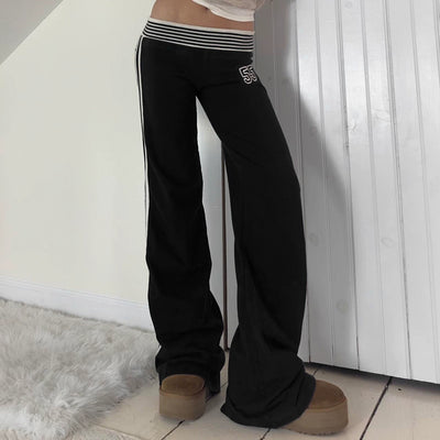 Women’s Knitted Leisure Trousers Low Waist Straight Fit Thumbnail 3