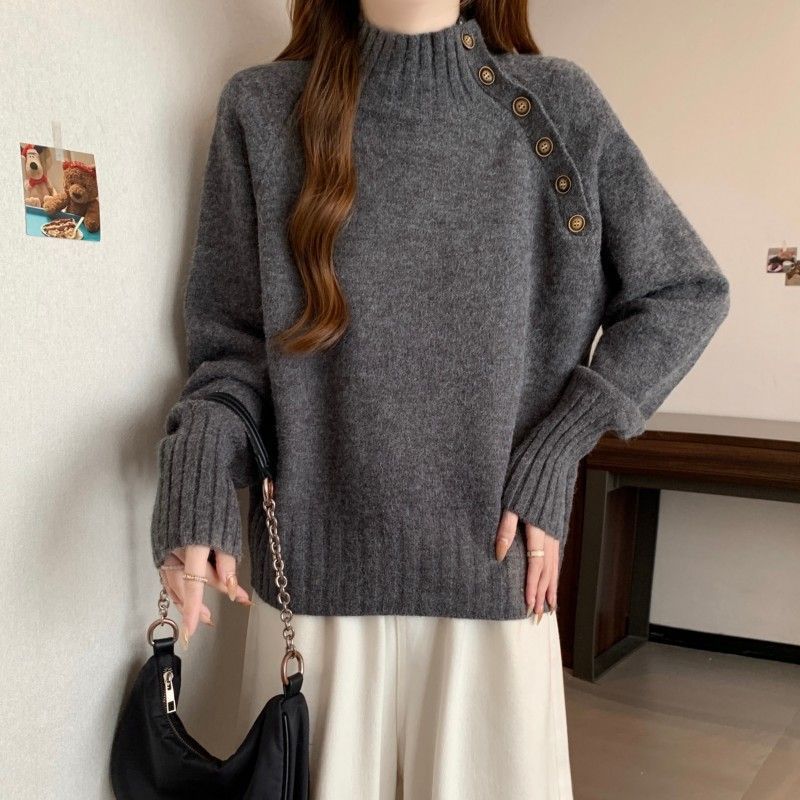 High-Neck Knit Sweater – Soft Demi-Season Essential