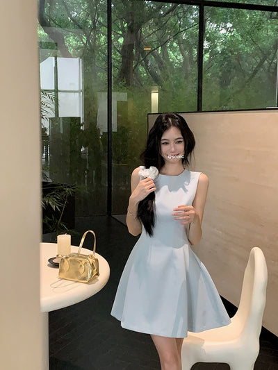 Elegant Sleeveless Summer A-Line Dress Slimming Waist Suit Style Thumbnail 6