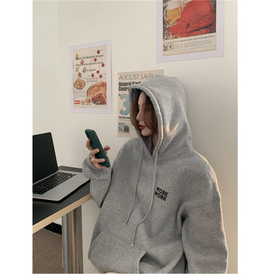 Fleece-Lined Oversized Hoodie – Korean Street Style Thumbnail 3