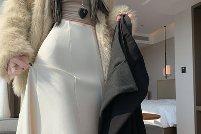 High Waist A Line Skirt Chic Fishtail Hem Elegant Casual Fashion for Women Thumbnail 5