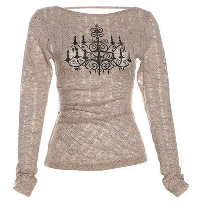 Casual Long Sleeve Letter T-Shirt Stylish City Fashion Everyday Top Thumbnail 5