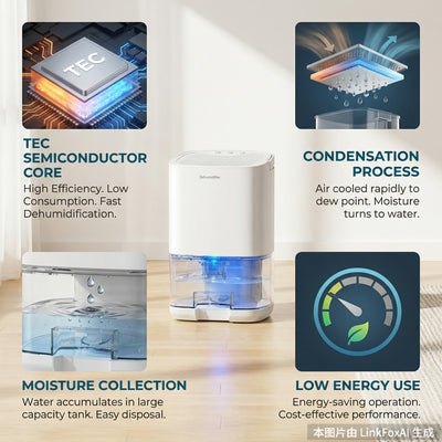 Portable Household Indoor Mini Dehumidifier for Wardrobe and Bathroom Thumbnail 2