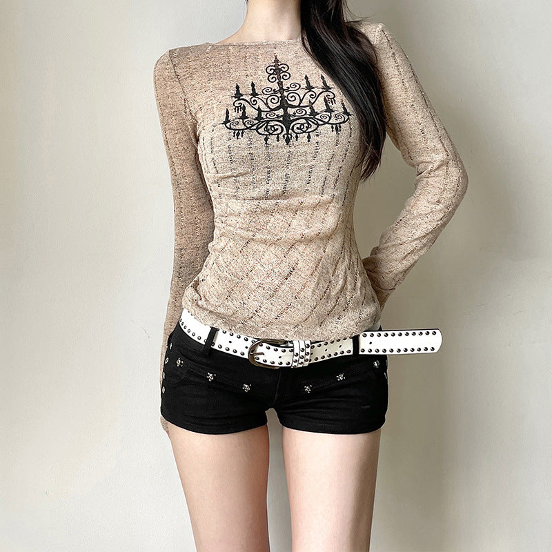 Casual Long Sleeve Letter T-Shirt Stylish City Fashion Everyday Top