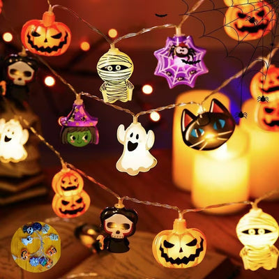 LED Halloween String Lights Spooky Ghost Pumpkin Party Decor Thumbnail 4