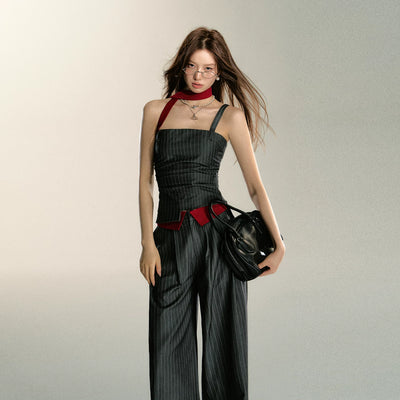 Striped Three Piece Summer Leisure Set for Women Thumbnail 4