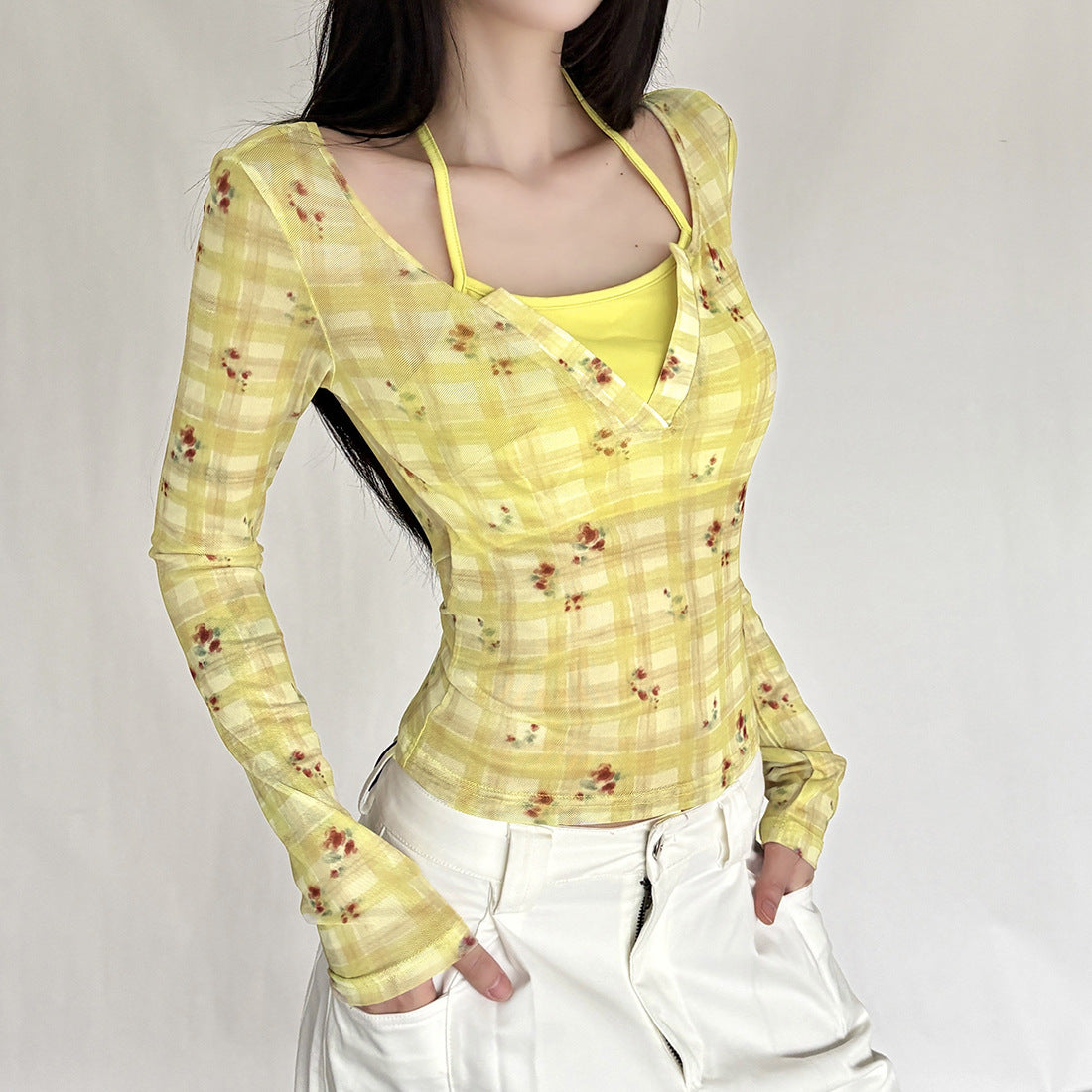 Halter Neck Slim-Fit Tank Top Chic Summer Sleeveless Top