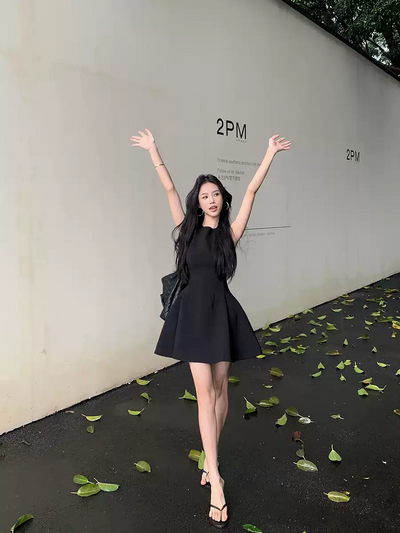 Elegant Sleeveless Summer A-Line Dress Slimming Waist Suit Style Thumbnail 4