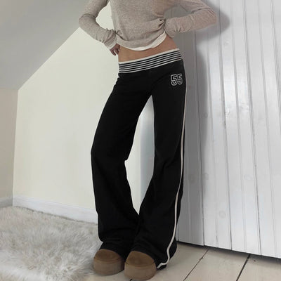 Women’s Knitted Leisure Trousers Low Waist Straight Fit Thumbnail 2