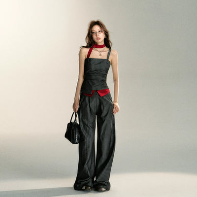 Striped Three Piece Summer Leisure Set for Women Thumbnail 2