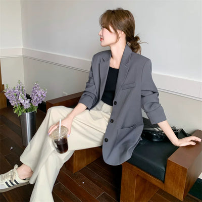 Autumn Classic Women's Suit Jacket with Bow Thumbnail 4