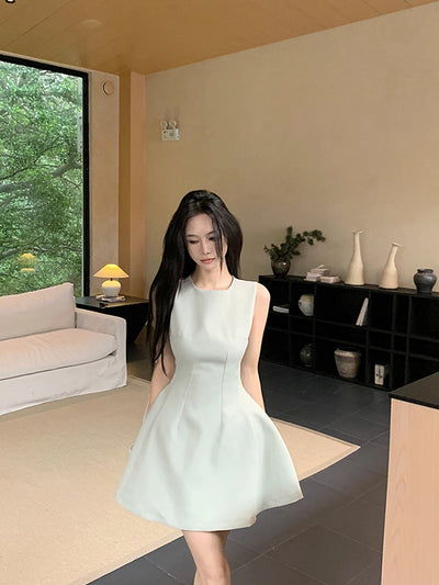 Elegant Sleeveless Summer A-Line Dress Slimming Waist Suit Style Thumbnail 2