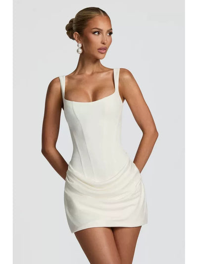 Fishbone Corset Slim Fit Spaghetti Strap Bodycon Dress Thumbnail 4