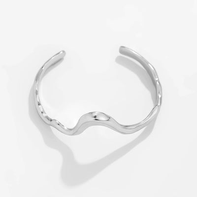 Wavy Metal Bracelet and Necklace Set European Style Trendy Accessory Thumbnail 8