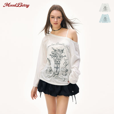 Retro American Style Summer T-Shirt: Light, Thin, Loose Fit, Sun Protection
