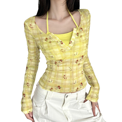 Halter Neck Slim-Fit Tank Top Chic Summer Sleeveless Top Thumbnail 5